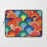 70s rainbow flowers sunset colors Laptop Sleeve