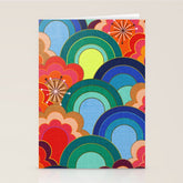70s rainbow flowers sunset colors Stationery Card