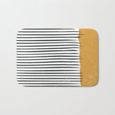(White Background) Mid Century Modern Minimalist Rothko Inspired Color Field With Lines Geometric Style Bath Mat