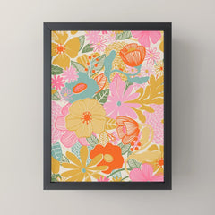 60's Retro Floral Mini Art Print