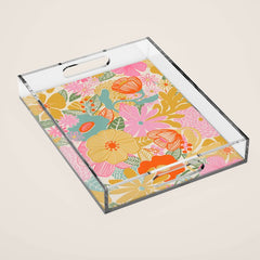 60's Retro Floral Acrylic Tray