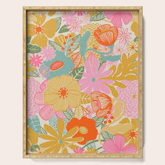 60's Retro Floral Serving Tray