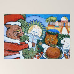 Christmas Gift' Louis Wain Vintage Cat Welcome Mat