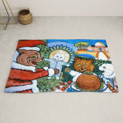 Christmas Gift' Louis Wain Vintage Cat Rug