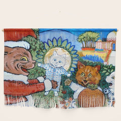 Christmas Gift' Louis Wain Vintage Cat Wall Hanging