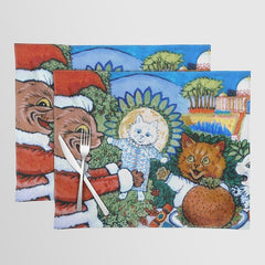 Christmas Gift' Louis Wain Vintage Cat Placemat
