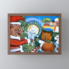 Christmas Gift' Louis Wain Vintage Cat Mini Art Print