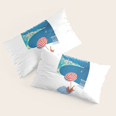 1954 FRENCH RIVIERA Travel Poster Pillow Sham