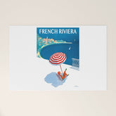1954 FRENCH RIVIERA Travel Poster Welcome Mat