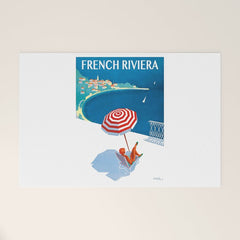1954 FRENCH RIVIERA Travel Poster Welcome Mat