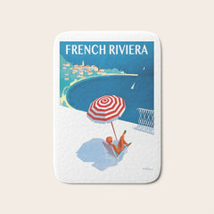 1954 FRENCH RIVIERA Travel Poster Bath Mat