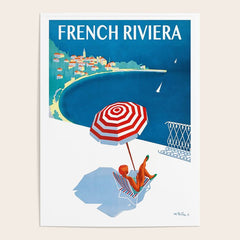 1954 FRENCH RIVIERA Travel Poster Poster