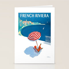 1954 FRENCH RIVIERA Travel Poster Stationery Card