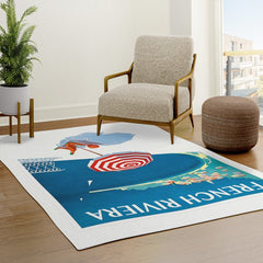 1954 FRENCH RIVIERA Travel Poster Rug