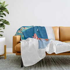 1954 FRENCH RIVIERA Travel Poster Throw Blanket