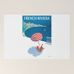 1954 FRENCH RIVIERA Travel Poster Welcome Mat