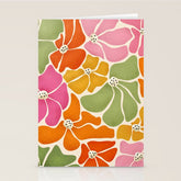 70's Florals Stationery Card