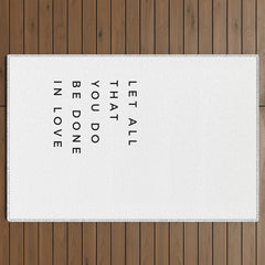 1 Corinthians 16:14 Let All That You Do Be Done In Love Bible Verse Wall Art Scripture Christian Outdoor Rug