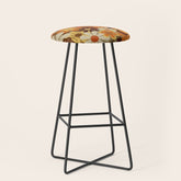 70's Floral Prints, Retro Art Stool