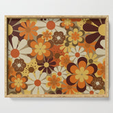 70's Floral Prints, Retro Art Serving Tray