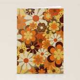 70's Floral Prints, Retro Art Stationery Card
