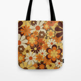 70's Floral Prints, Retro Art Tote Bag