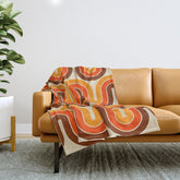 70s Retro Vintage Style 821 Autumn Throw Blanket
