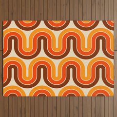 70s Retro Vintage Style 821 Autumn Outdoor Rug