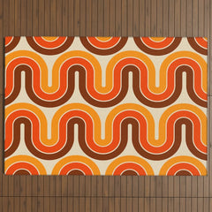 70s Retro Vintage Style 821 Autumn Outdoor Rug