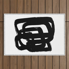 A Heavy Thought White Background Outdoor Rug