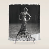 1920 Spanish Flamenco dancer vintage starlet Ruth St Denis black and white photograph Shower Curtain