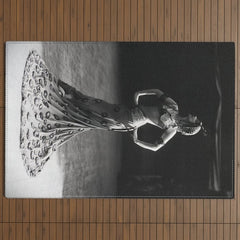 1920 Spanish Flamenco dancer vintage starlet Ruth St Denis black and white photograph Outdoor Rug