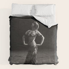 1920 Spanish Flamenco dancer vintage starlet Ruth St Denis black and white photograph Comforter
