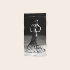 1920 Spanish Flamenco dancer vintage starlet Ruth St Denis black and white photograph Bath Towel