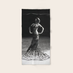 1920 Spanish Flamenco dancer vintage starlet Ruth St Denis black and white photograph Bath Towel