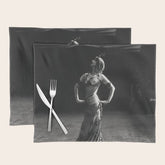 1920 Spanish Flamenco dancer vintage starlet Ruth St Denis black and white photograph Placemat