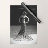 1920 Spanish Flamenco dancer vintage starlet Ruth St Denis black and white photograph Wrapping Paper