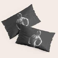 1920 Spanish Flamenco dancer vintage starlet Ruth St Denis black and white photograph Pillow Sham