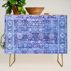 18th Century Isfahan Persian Rug Pattern in Blue Credenza