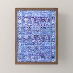 18th Century Isfahan Persian Rug Pattern in Blue Mini Art Print