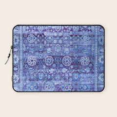 18th Century Isfahan Persian Rug Pattern in Blue Laptop Sleeve