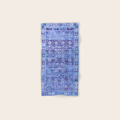18th Century Isfahan Persian Rug Pattern in Blue Bath Towel
