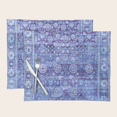18th Century Isfahan Persian Rug Pattern in Blue Placemat