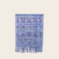 18th Century Isfahan Persian Rug Pattern in Blue Wall Hanging