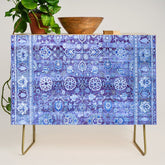18th Century Isfahan Persian Rug Pattern in Blue Credenza