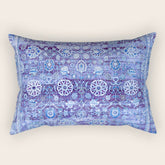 18th Century Isfahan Persian Rug Pattern in Blue Rectangular Pillow