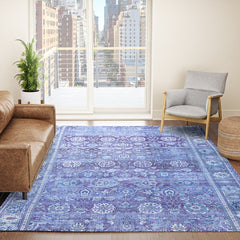 18th Century Isfahan Persian Rug Pattern in Blue Rug