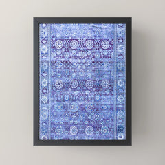 18th Century Isfahan Persian Rug Pattern in Blue Mini Art Print