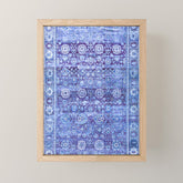 18th Century Isfahan Persian Rug Pattern in Blue Mini Art Print