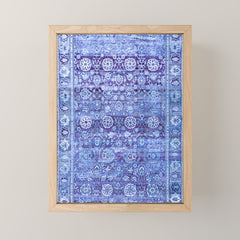18th Century Isfahan Persian Rug Pattern in Blue Mini Art Print